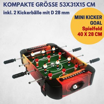 Best Sporting Mini-Tischkicker Mini Tischkicker Kinder Goal in 53 x 31 cm I Kickertisch klein ideal für das Tischfussball Kinder Match, Mini Kicker Tischfussball mit 12 Spielern und 2 Bällen I Mini Football Game