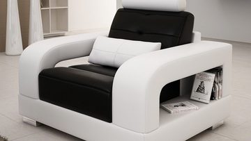 JVmoebel Sofa Schwarz-weiße Luxus Sofagarnitur 3+1+1 Sitzer stilvoll Neu, Made in Europe