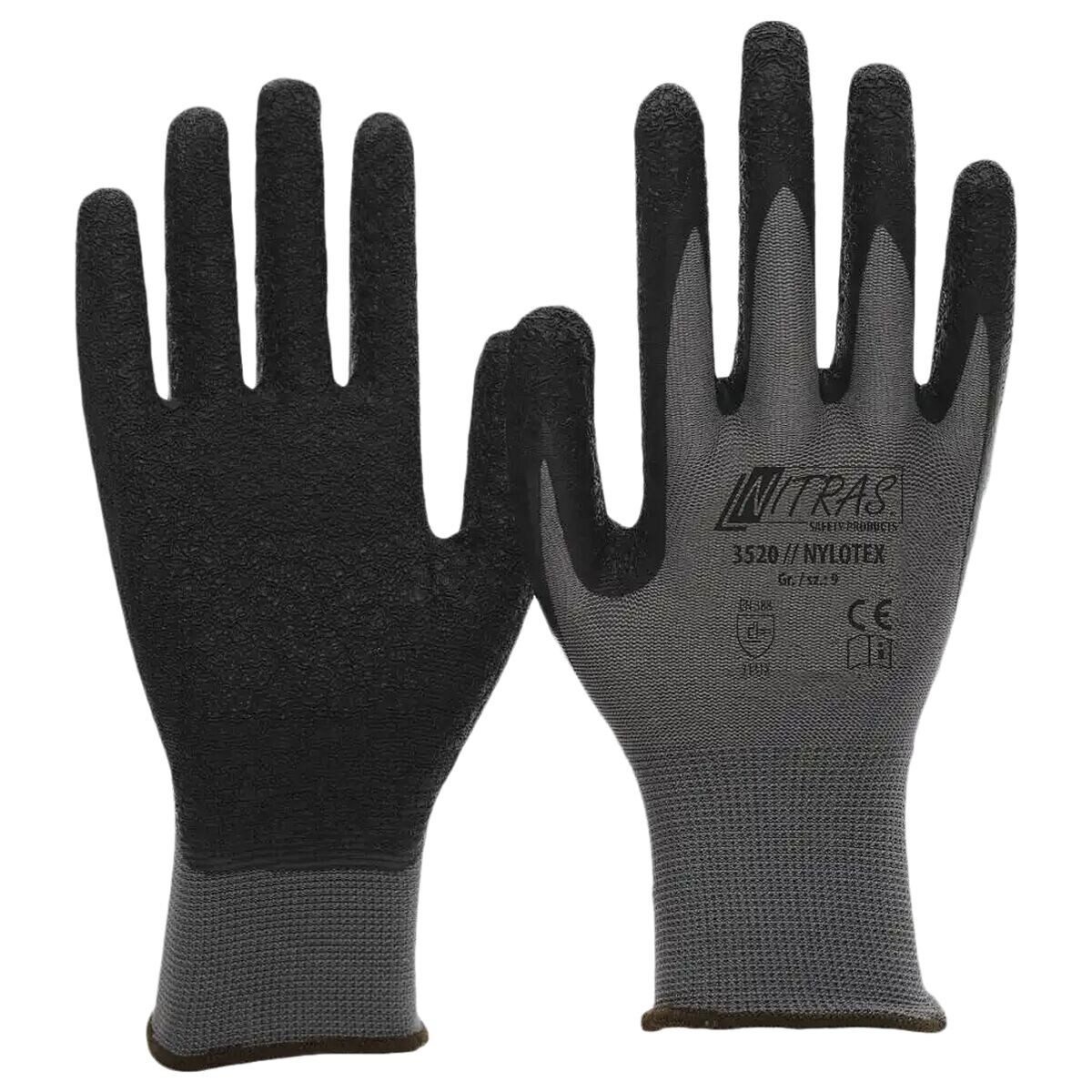 Nitras Montage-Handschuhe GRIPSTAR Latex Polyester mit hoher Nahtdichte