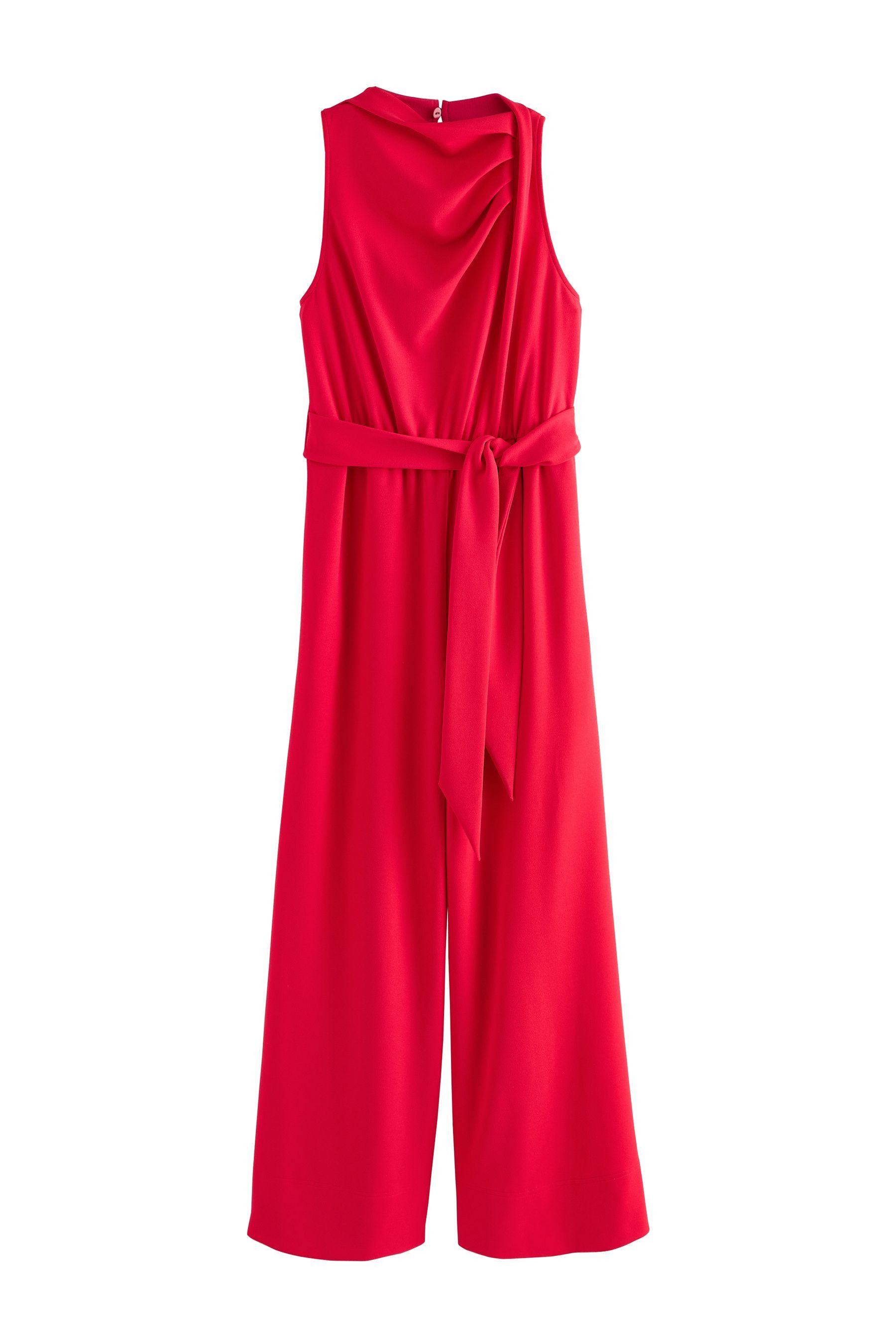 Next Jumpsuit Festlicher Jersey-Overall mit Wasserfallkragen (1-tlg)