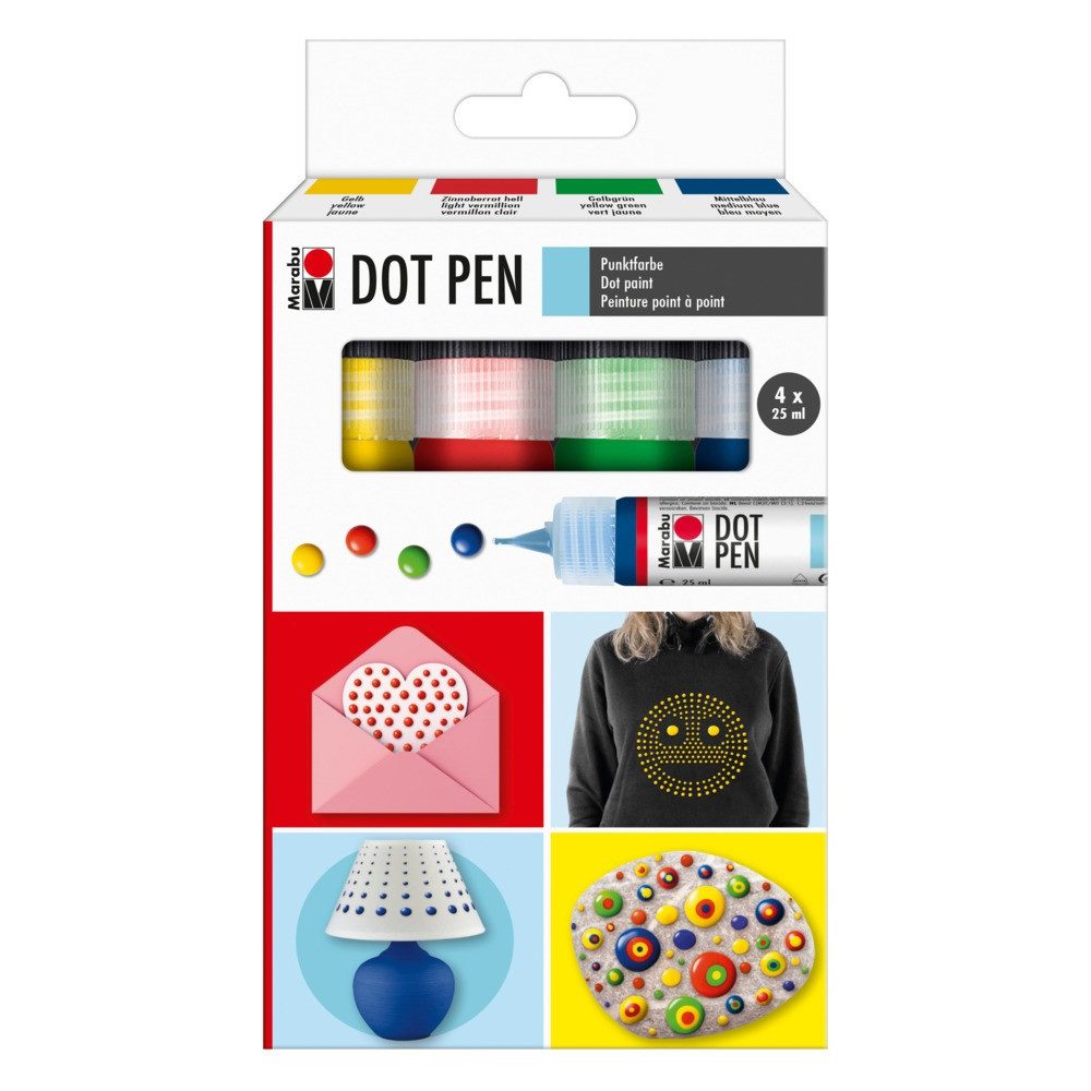 Marabu Marker Marabu Dot Pen Set Grundfarben 4x25ml
