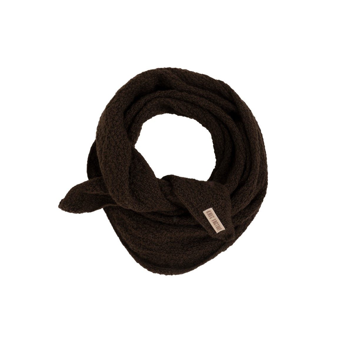 Knit Factory Strickschal Yuna Mini Dunkelbraun, (1-St), Modell Yuna, für Herbst, Winter