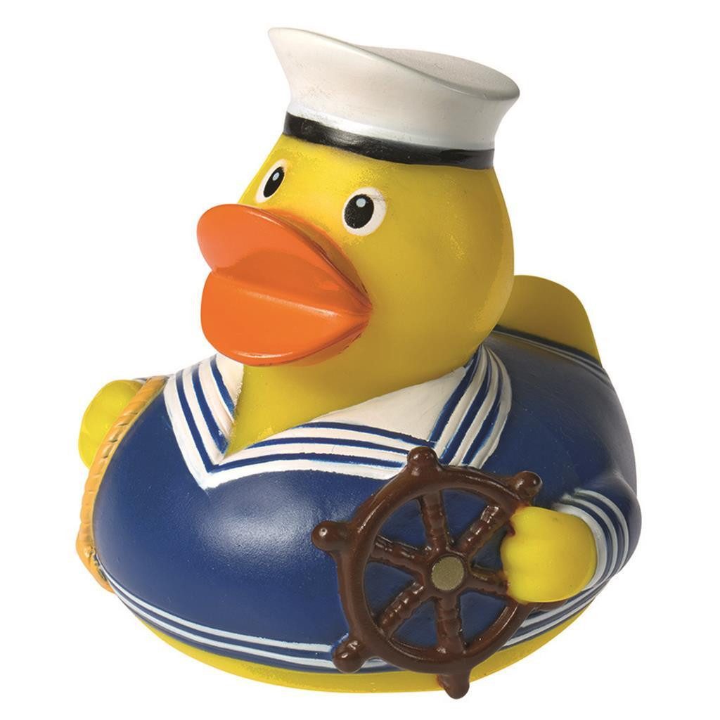 mbw Grußkarten Seemann blau - Matrose - Maritime Ente - Quietscheente - Badeente