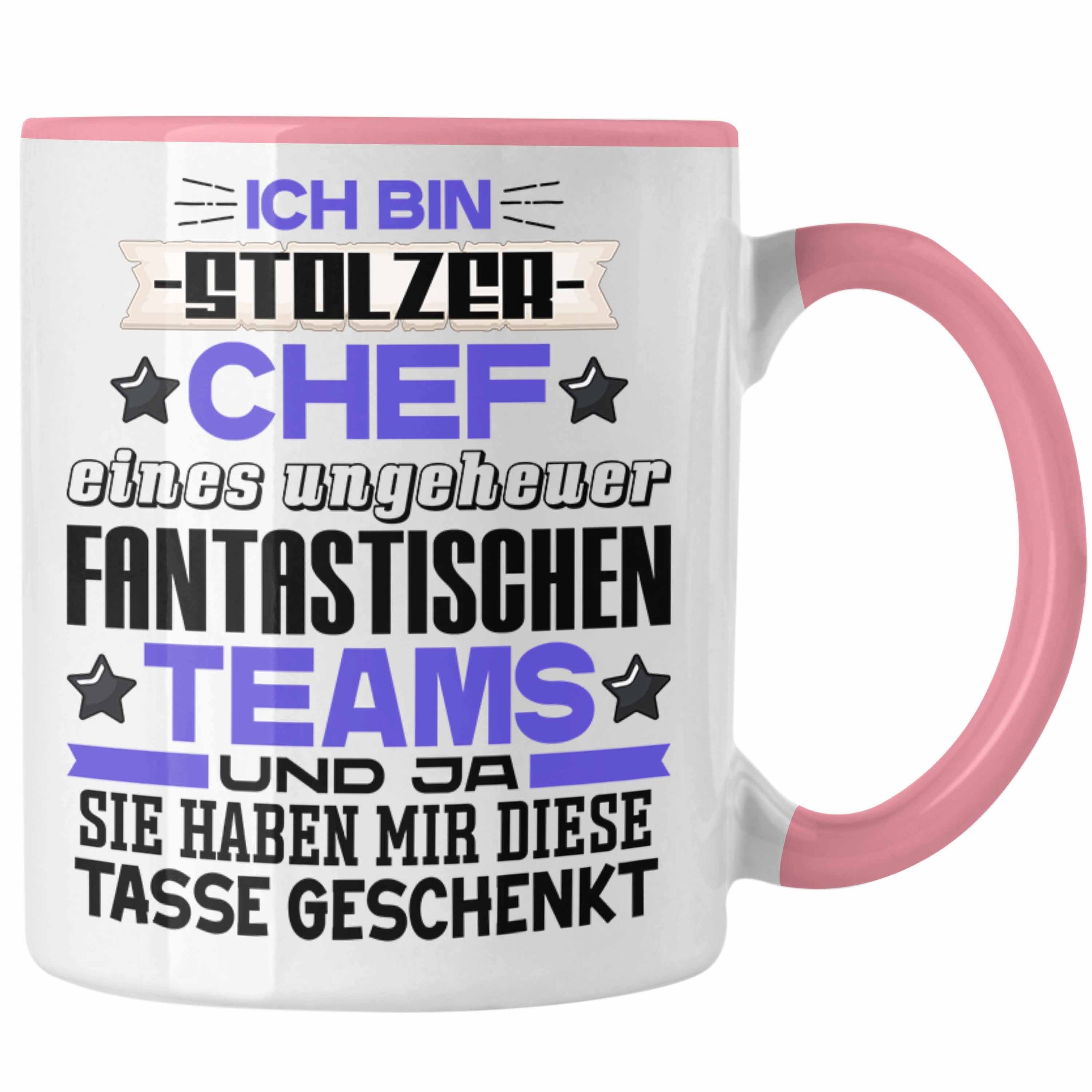 Trendation Tasse Ich Bester Tasse Geschenk Chef Bin Rosa Fantastisches Chef Stolzer Team Ge