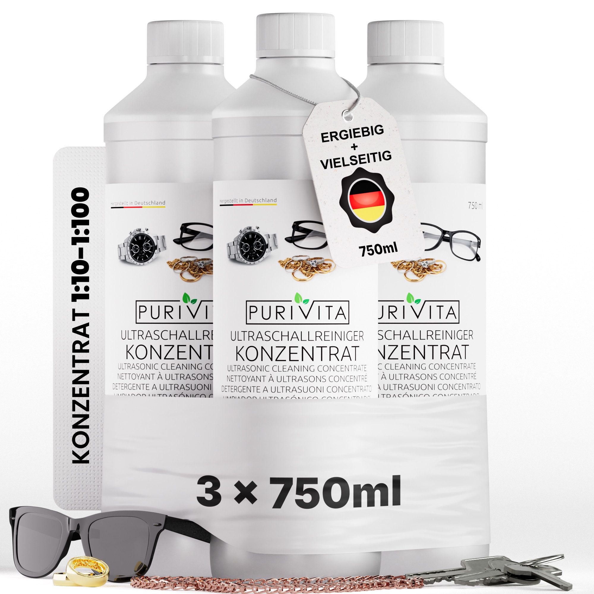 Purivita Ultraschall Schmuckreiniger (3-St. Konzentrat)