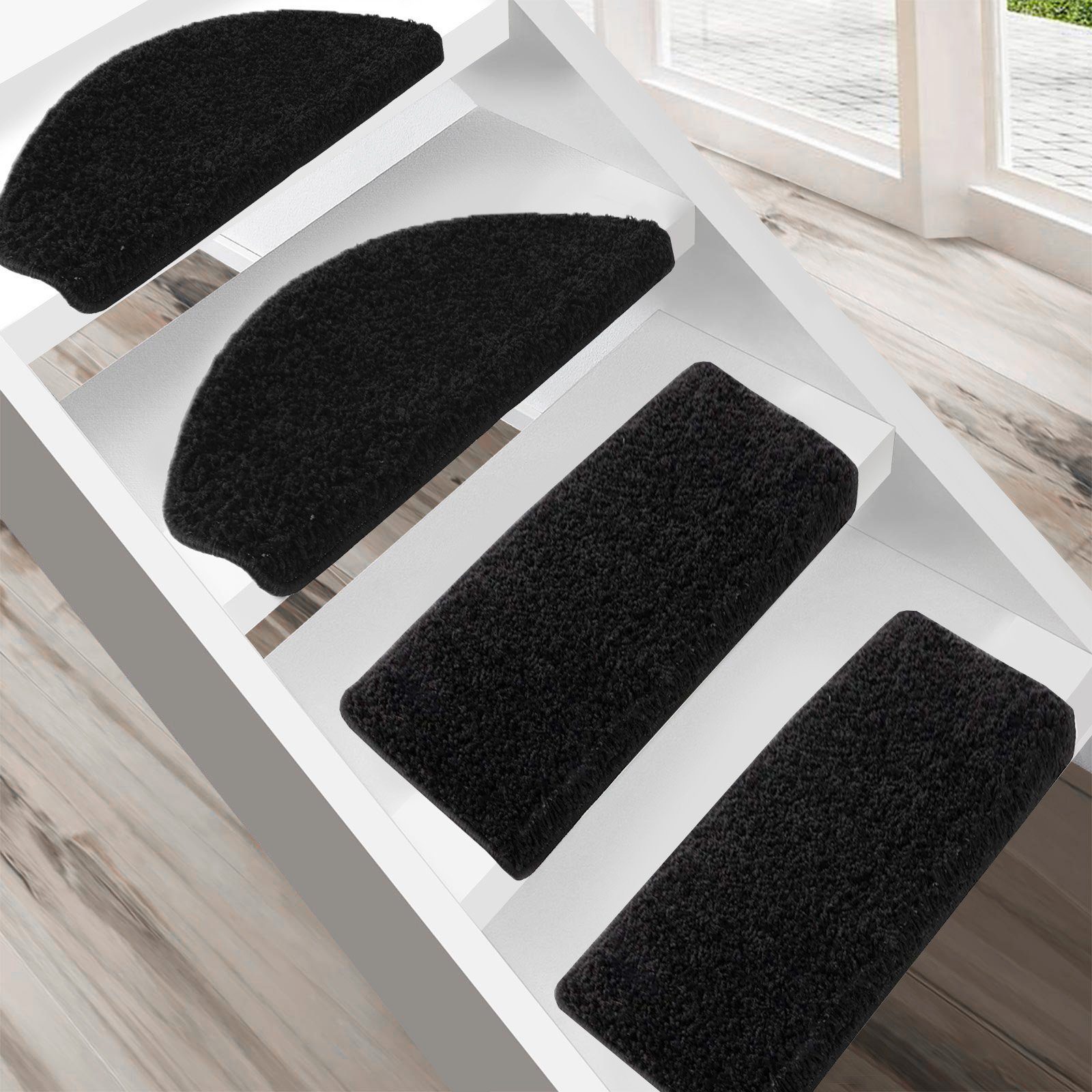 Floordirekt Stufenmatte Shaggy Barcelona mit Klebestreifen, Trittschalldämm günstig online kaufen