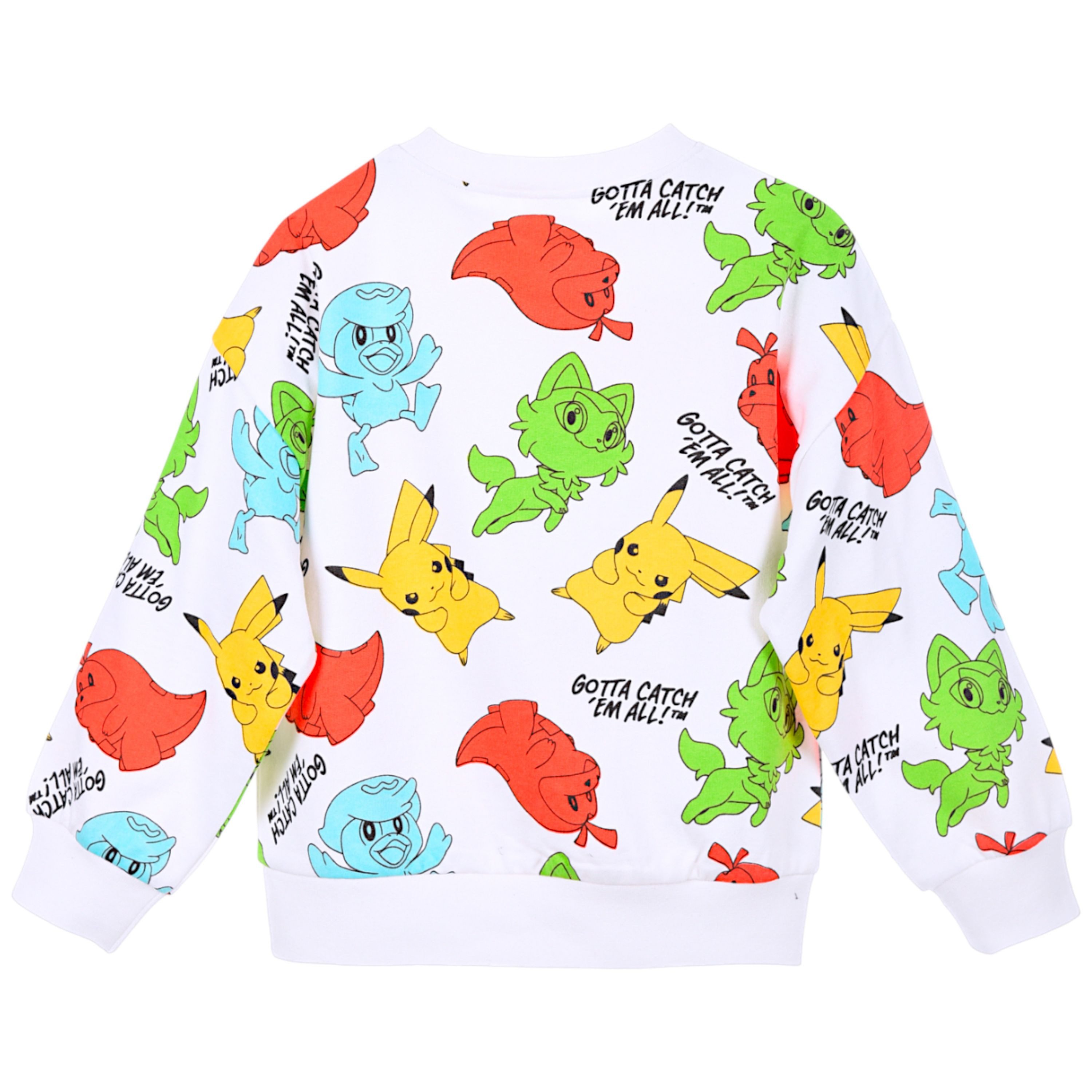 POKÉMON Sweatshirt Alloverdruck - Loose Fit Kinder Sweat-Pullover Größe 104 - 152 cm