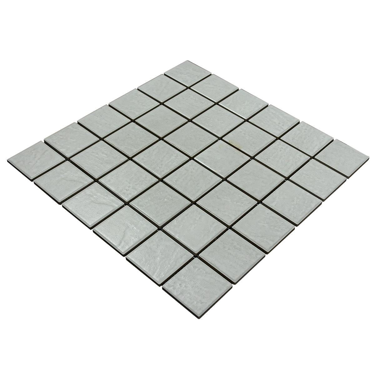 Mosafil Mosaikfliesen Keramikmosaik Fliesen Palazzia, Keramik 29.700x29.700, grau, Verlegefertig auf ein Netz geklebt - Frostsicher - Wasserdicht -
