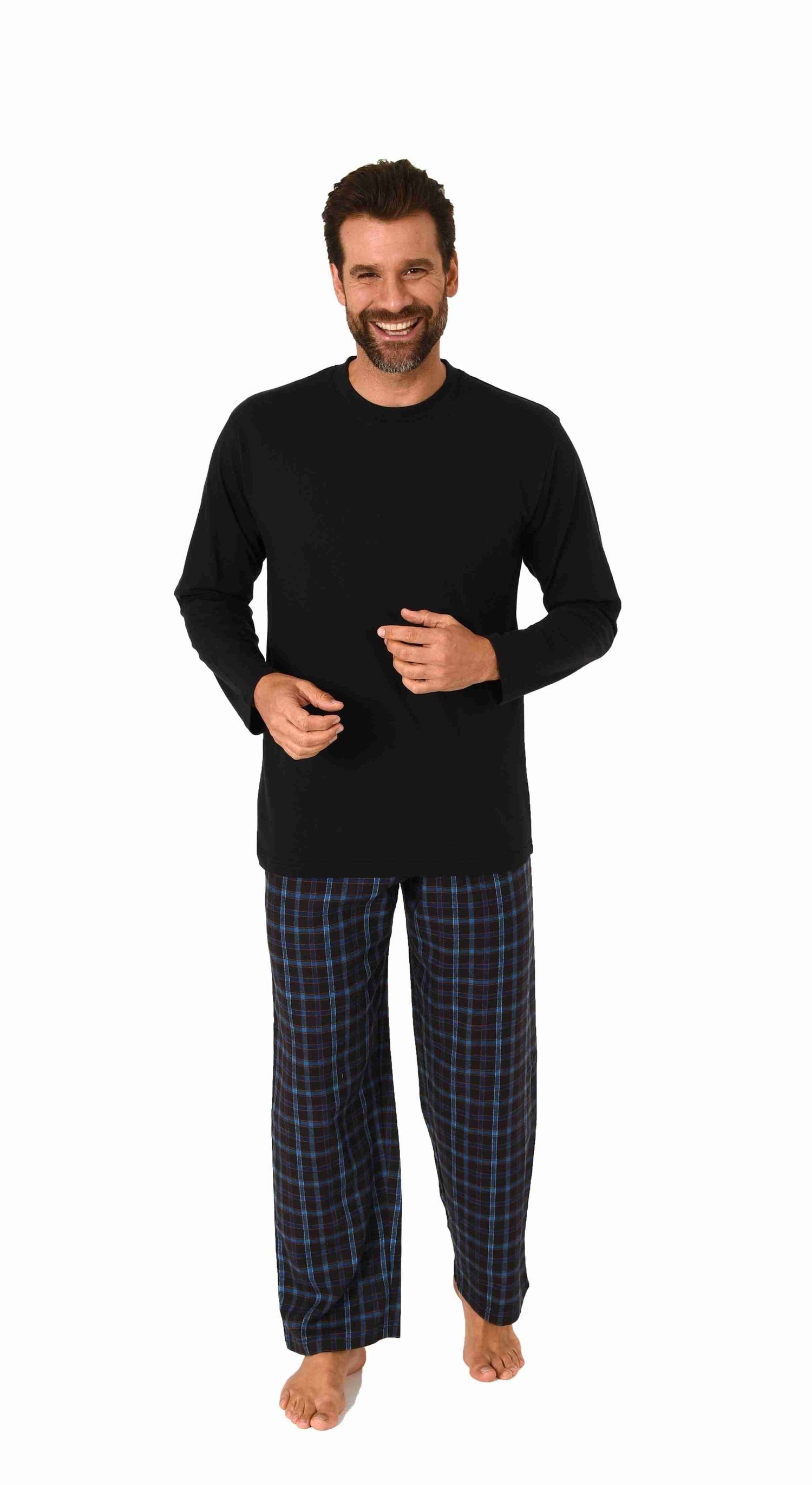Normann Pyjama Herren Schlafanzug lang Pyjama Set mit Flanell Hose - 222 10 günstig online kaufen