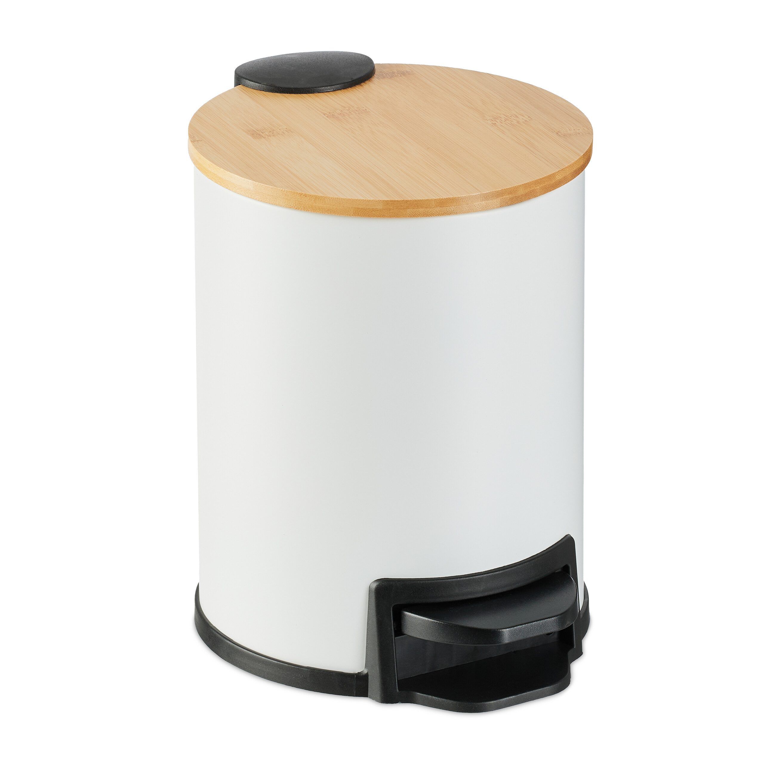 Mülleimer Bad Mülleimer 3 l mit Bambusdeckel
