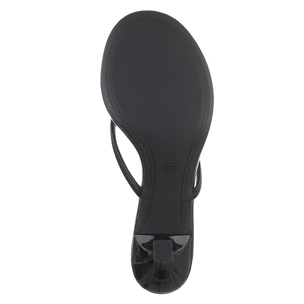 Ital-Design Damen Zehentrenner Sandale mit Absatz elegant Zehentrenner (91895530) Pfennig-/Stilettoabsatz Sandalen & Sandaletten in Schwarz