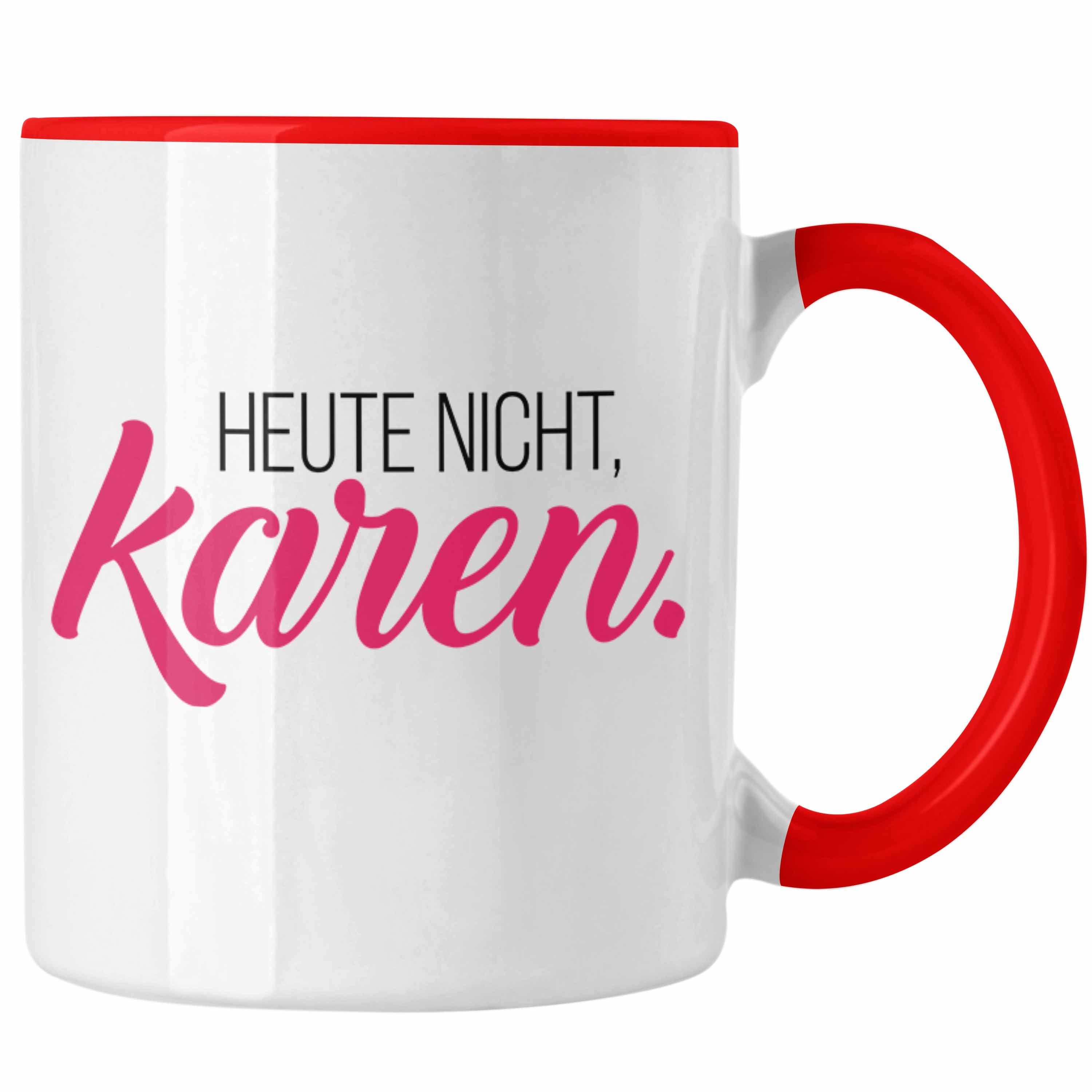 Tasse für Geschenk Geburtstag Trendation - Karen - Rot Tasse Trendation Name Karen Geschenkidee