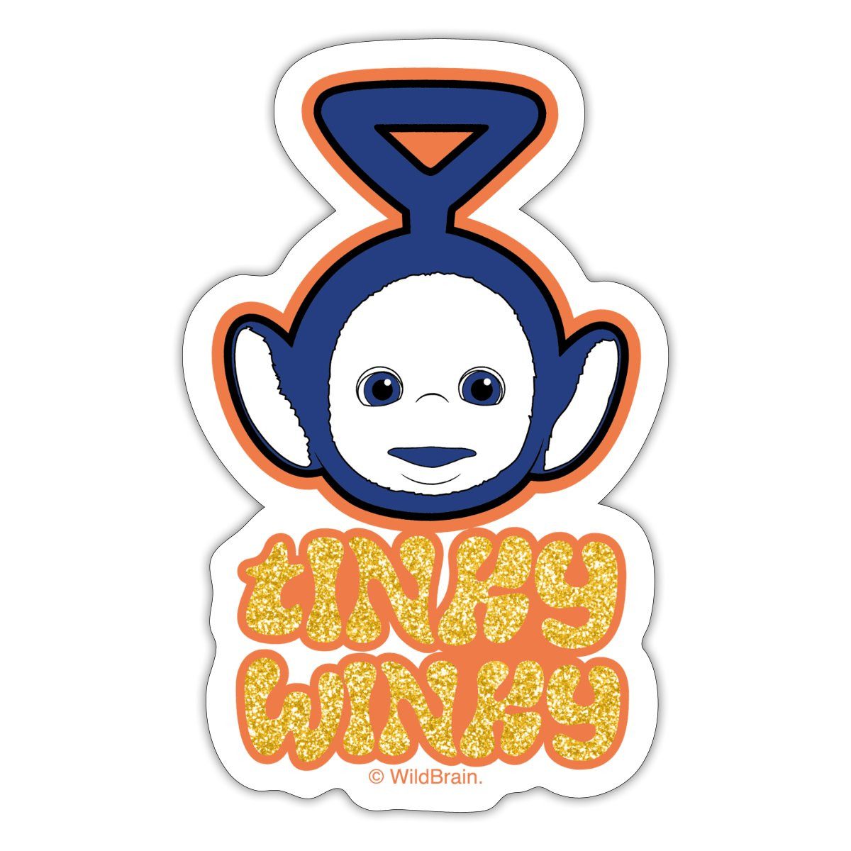 Spreadshirt Aufkleber Teletubbies Tinky Winky Mit Glitzer-Design Sticker Aufkleber