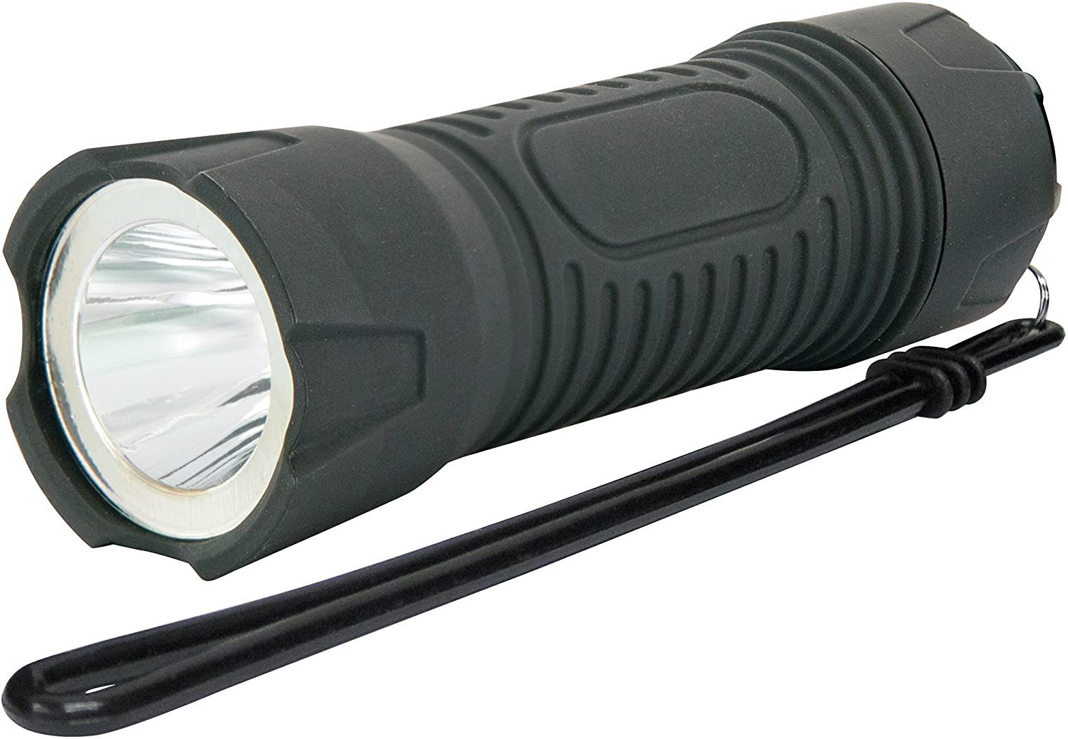 LED Taschenlampe LED COB Taschenlampe mit Batterie spritzwassergeschützt schwarz