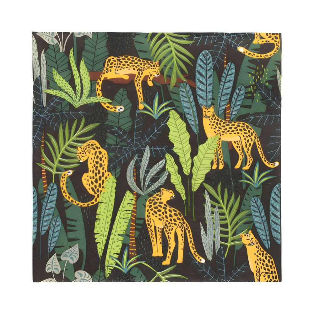 PAPSTAR Papierserviette Servietten, 3-lagig 1/4-Falz 33 cm x 33 cm Leopard 200 Stk