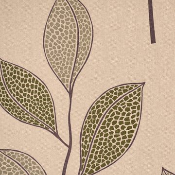 SCHÖNER LEBEN. Stoff Dekostoff Leinenlook Favourite Leaves Blätterzweige natur grün 1,40m