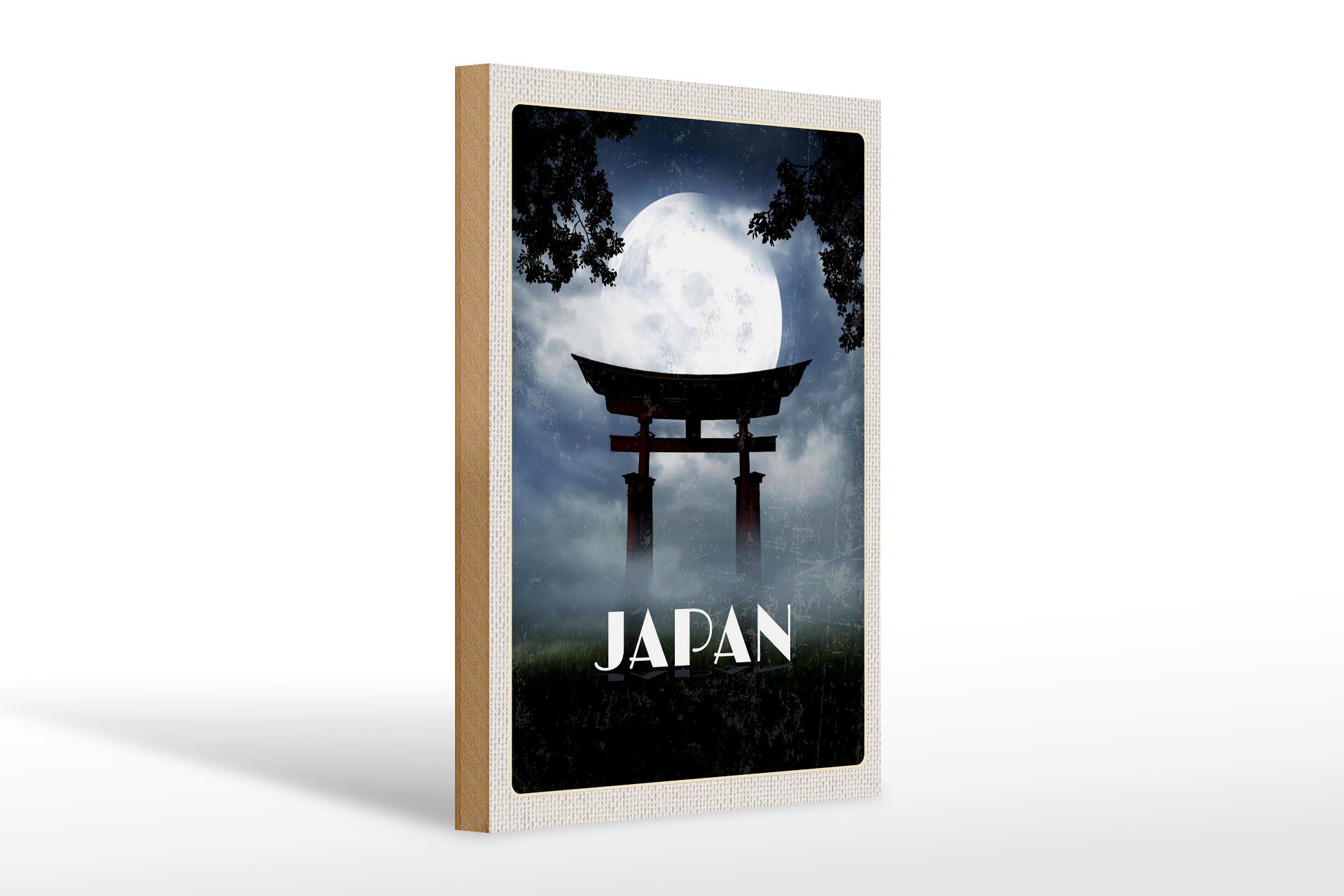Holzbild Reise 20x30cm Japan Shinto Miyajima Kuktur