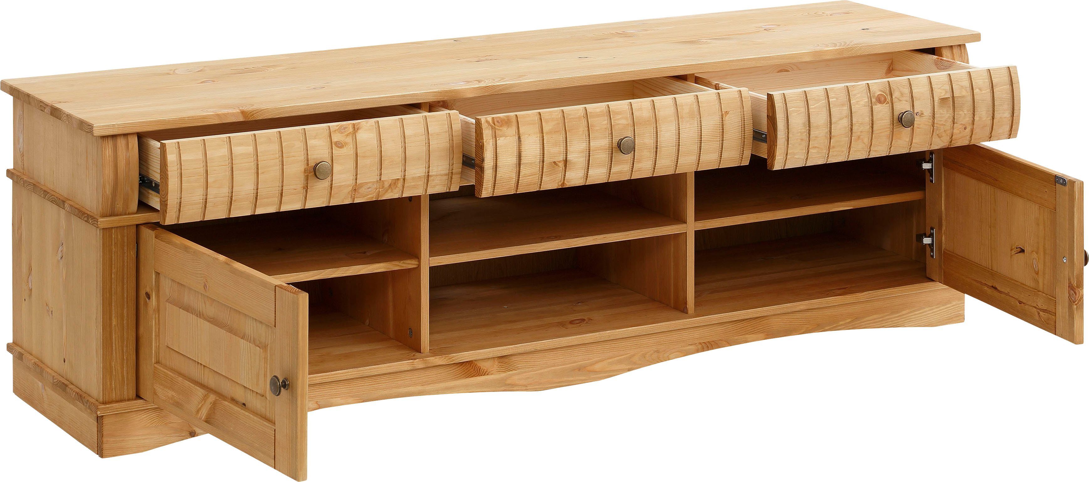 OTTO home Lowboard Teresa (Maße (B/T/H): 154/37/49 cm), Kommode aus massiver Kiefer, Breite 154 cm – Bild 5 von 5