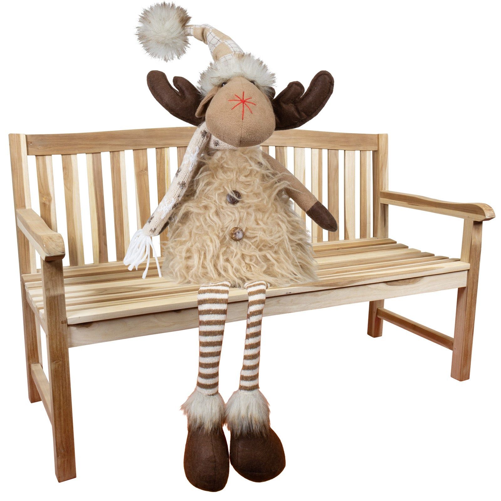 Christmas Paradise Weihnachtsfigur Elch sitzend mit LED 27 cm (65 cm) (Rentier, 2 St., Kantenhocker), Weihnachtsdeko, beige, leuchtet