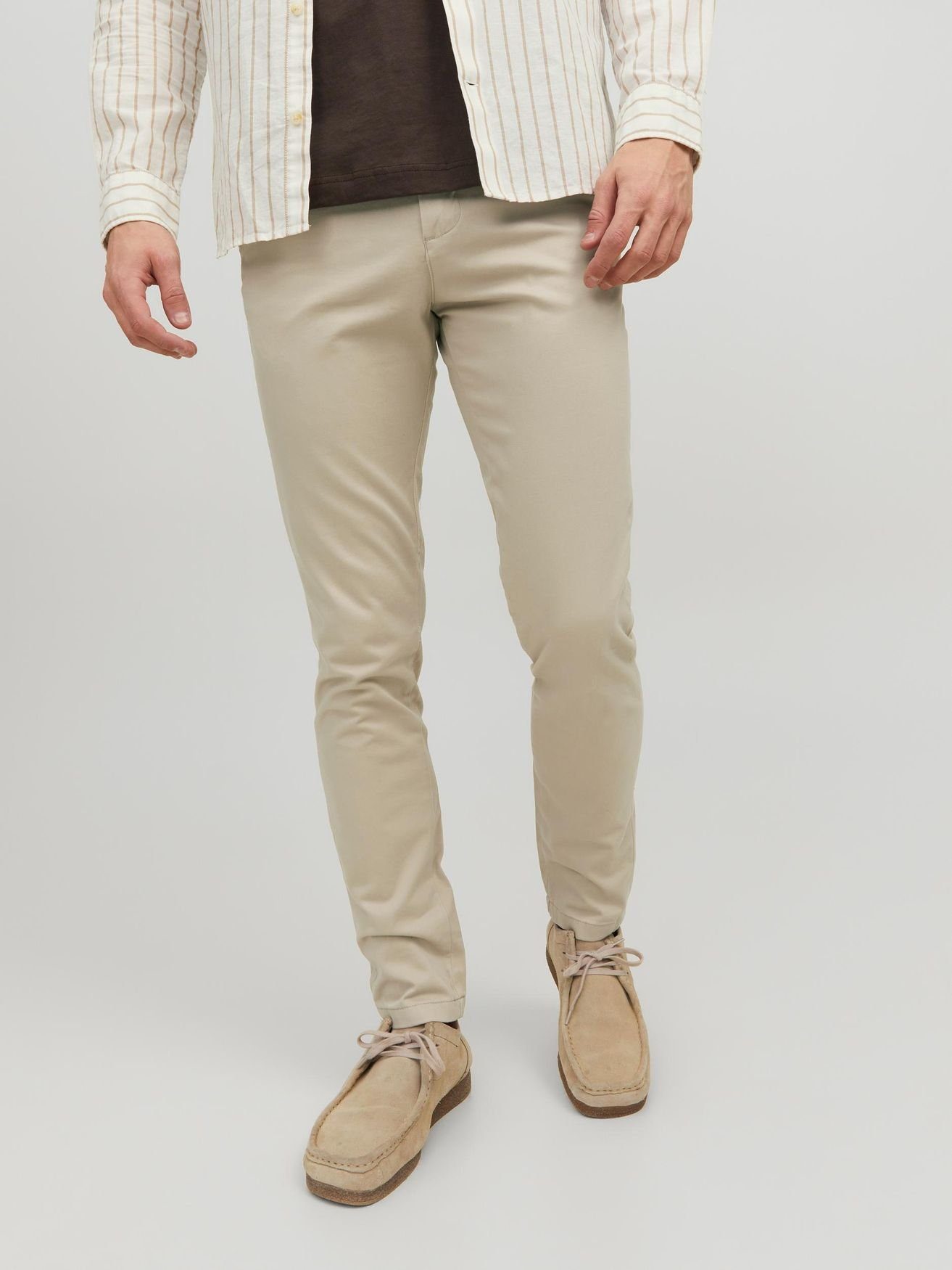 Jack & Jones Chinohose Chino Hose Stretch Pants Slim Fit JPSTMARCO JJBOWIE 5121 in Beige