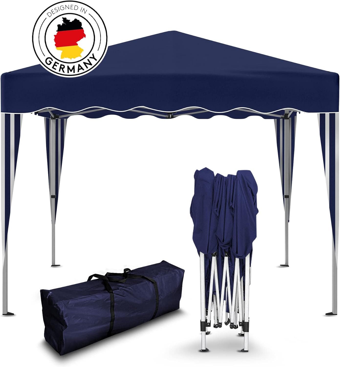 Kronenburg Faltpavillon 3x3 m wasserdicht - Gartenpavillon, Partyzelt stabil, UV-Schutz 50+, Wetterfester Schutz, Leichter Aufbau, Inklusive Tragetasche & Zubehör