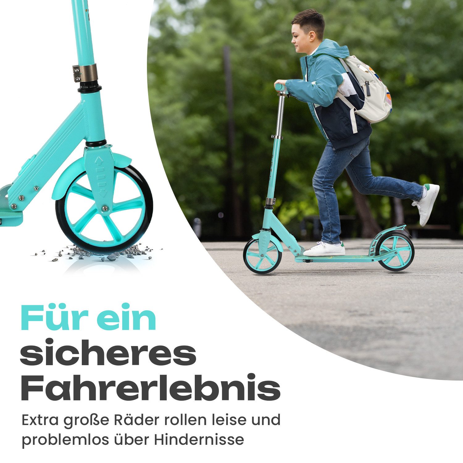 ROLLKÖNIG Cityroller Tretroller Rollkönig ® Scooter Kinder ab 5 Jahren, mit großen Rädern, Cityroller – Bild 5 von 5
