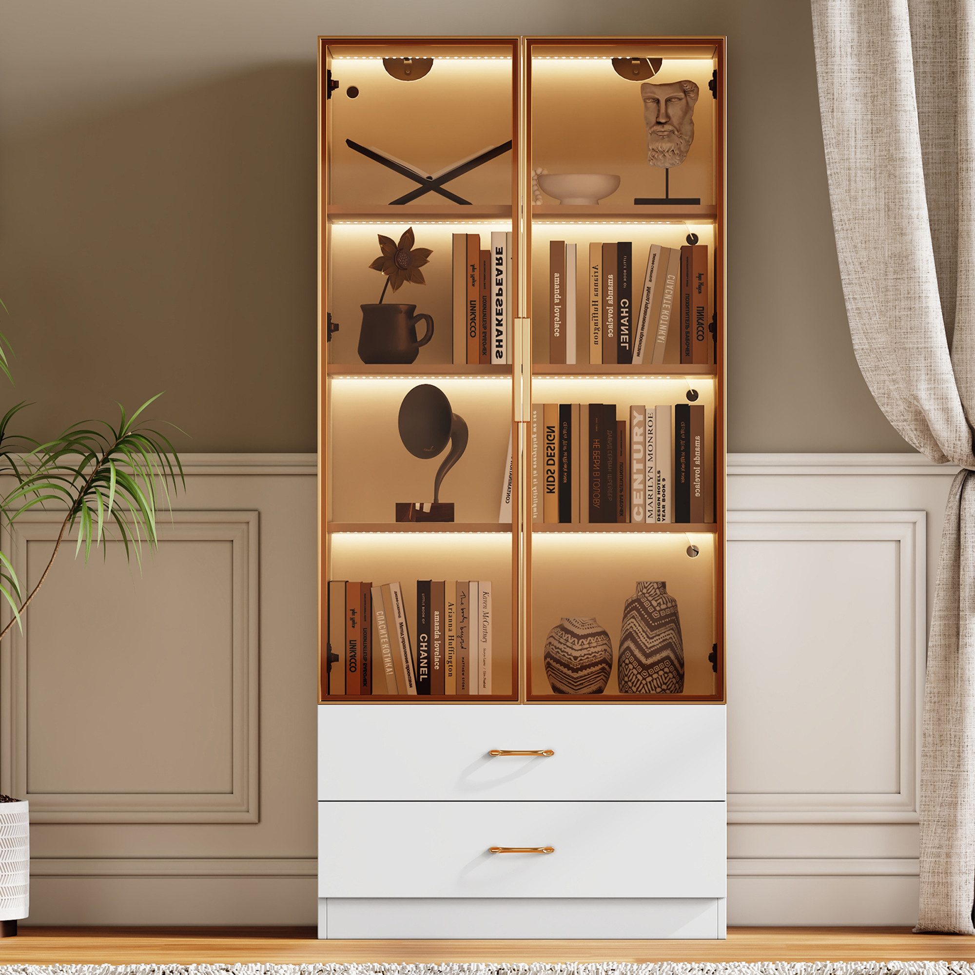 MODFU Vitrine LED-Badezimmerschrank in modernem Design günstig online kaufen