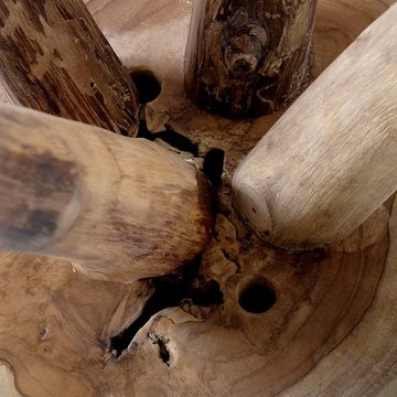 Brillibrum Hocker Sitzhocker Beistelltisch Teakholz Holz massiv Couchtisch Nachttisch Wurzelholz Tisch