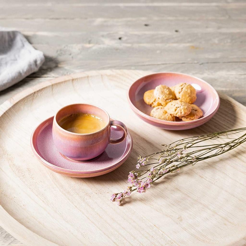 like. by Villeroy & Boch Untertasse Perlemor Coral Espressountertassen ø 12 cm 6er Set, (6 St)