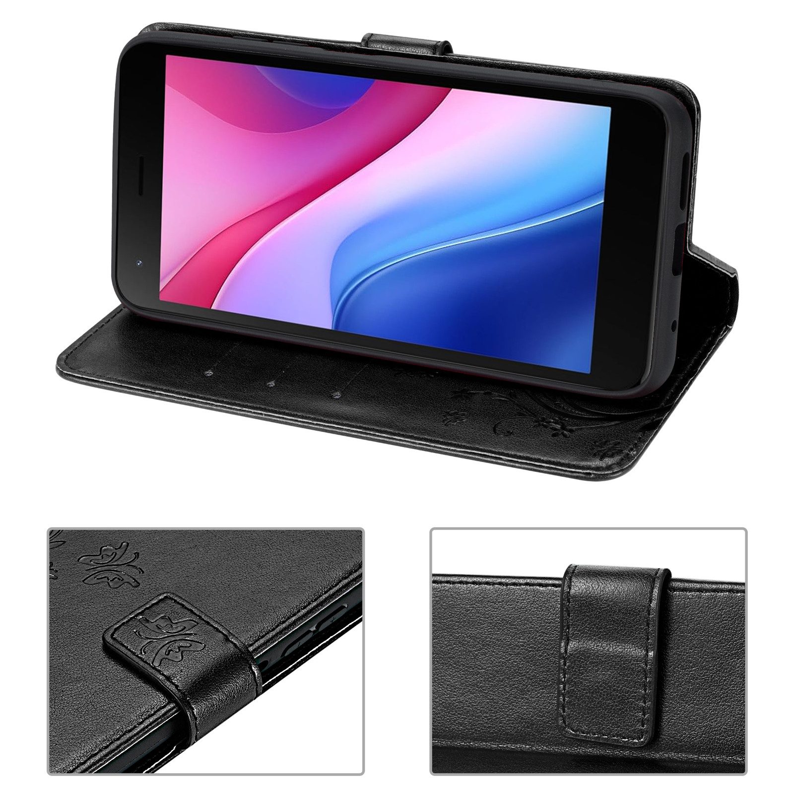 betterfon Smartphone-Hülle Handytasche für ZTE Blade A35 Lite Handyhülle Klapphülle, Bookstyle-Hülle: Magnetverschluss 3 Kartenfächer & Standfunktion – Bild 5 von 5