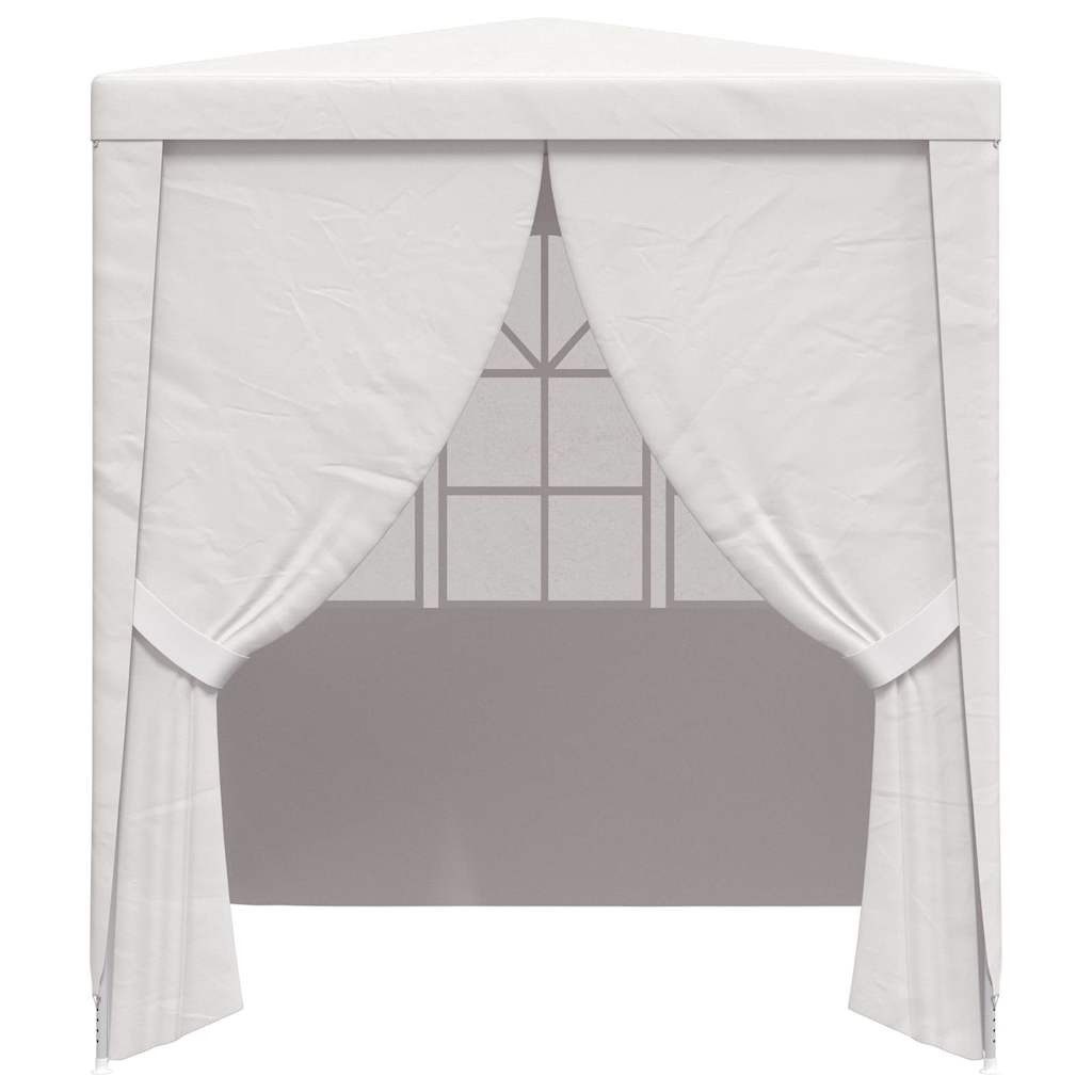 furnicato Partyzelt Weißes 2 x 2 x 2,4 m mit Stahlrahmen und Seitenwänden, UV-beständiger Gartenpavillon mit Fenstern und Reißverschluss-Tür – Bild 4 von 5