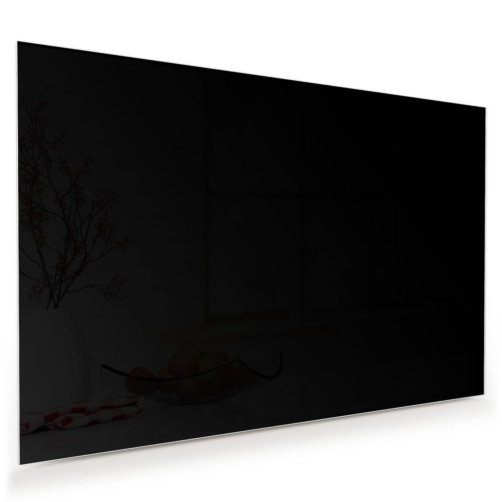 Primedeco Glasbild Wandbild Schwarzer Hintergrund mit Aufhängung, Einfarbige Designs (21 verschiedene Größen, 1 St), Elegante Aufhängung