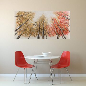 KUNSTLOFT Gemälde Magie im Wald 140x70 cm, Leinwandbild 100% HANDGEMALT Wandbild Wohnzimmer