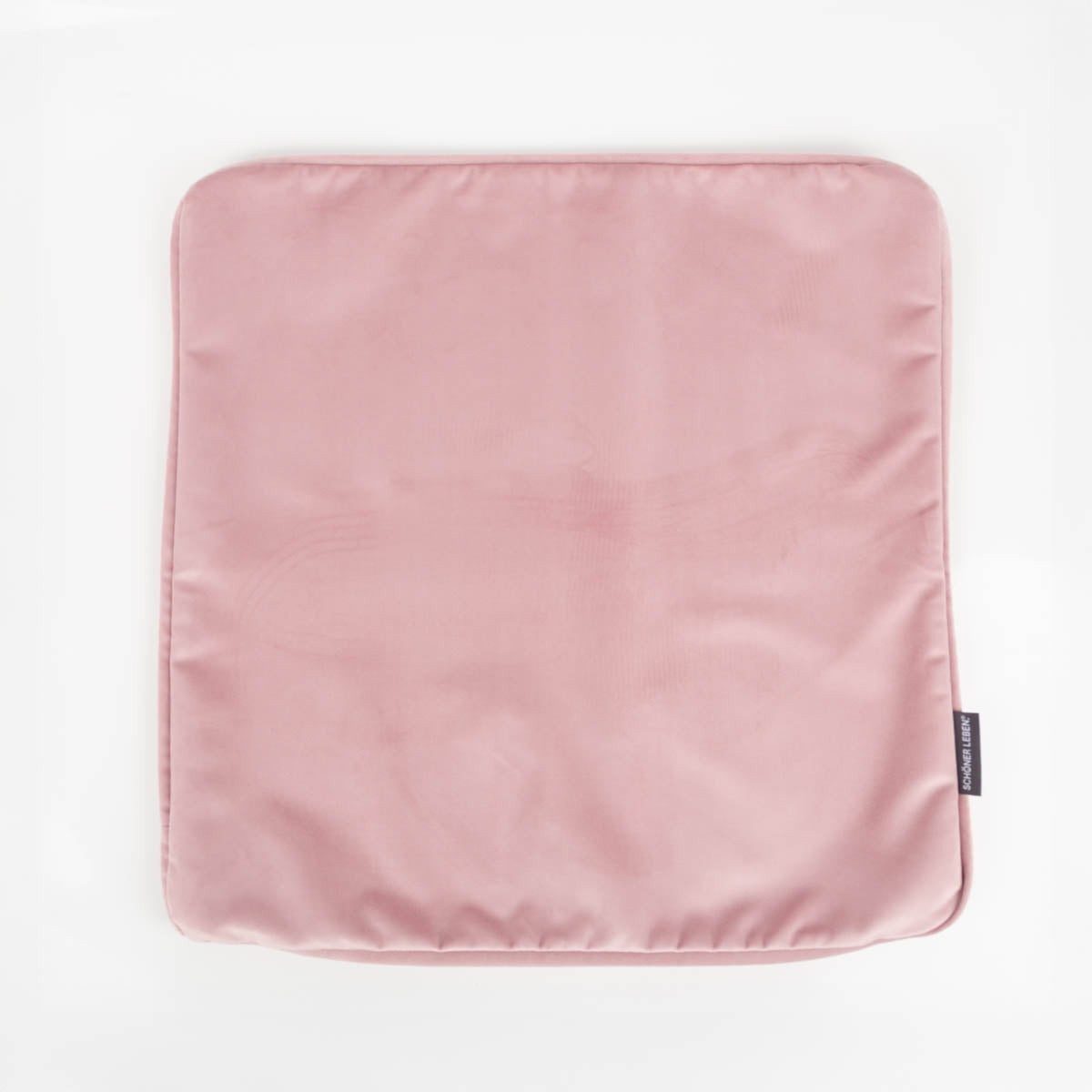 SCHÖNER LEBEN. Dekokissen Kissenhülle Samt rosa 70x70 cm mit Keder – SCHÖNER LEBEN.