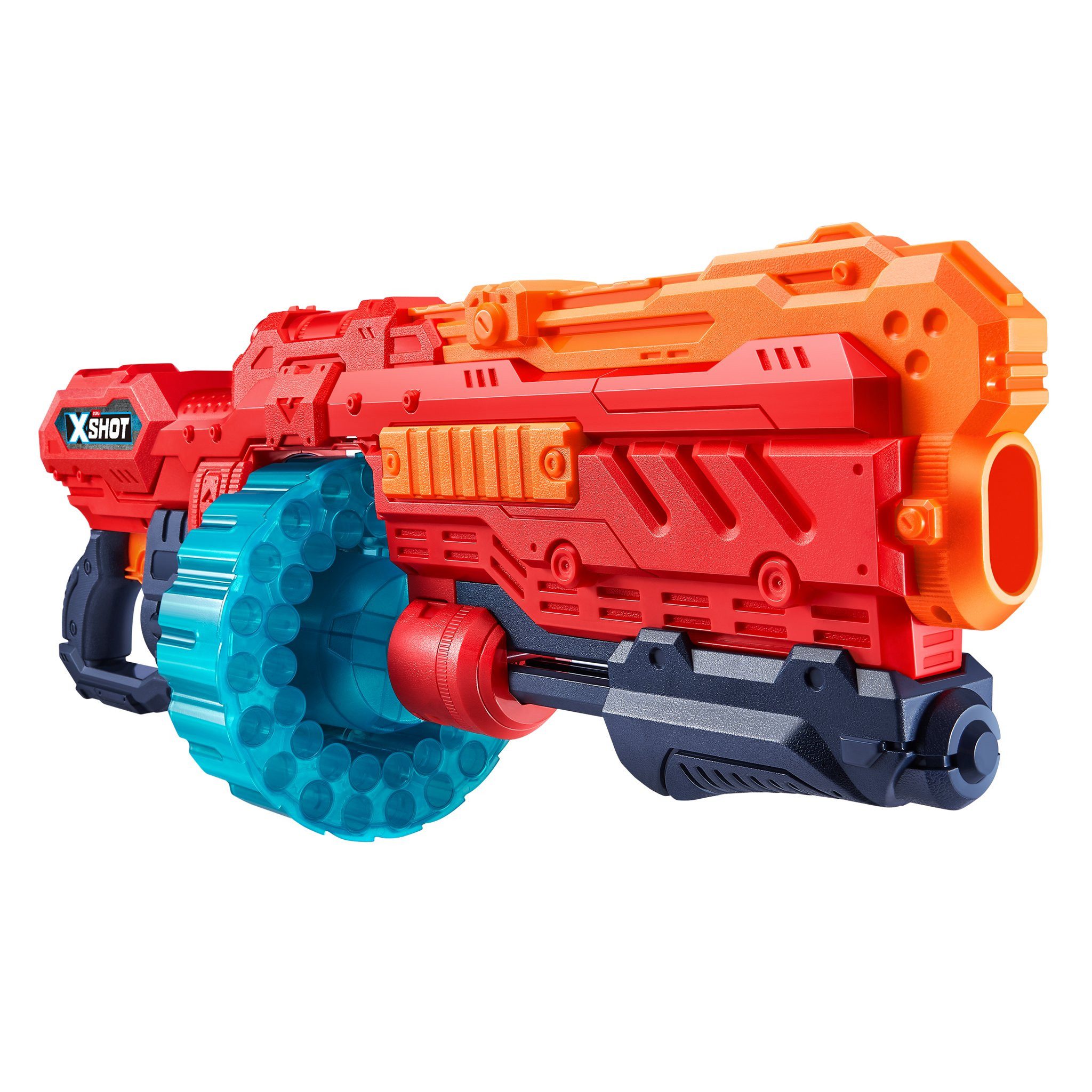 ZURU Blaster Excel Turbo Advance Blaster - zielt bis zu 24m, Pump-Action Blaster mit riesiger Trommel