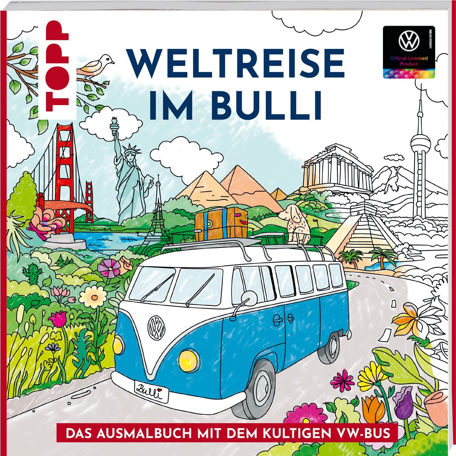 Colorful World - Weltreise im Bulli / Tannaz Afschar, Das offizielle Ausmalbuch mit dem kultigen VW-Bus
