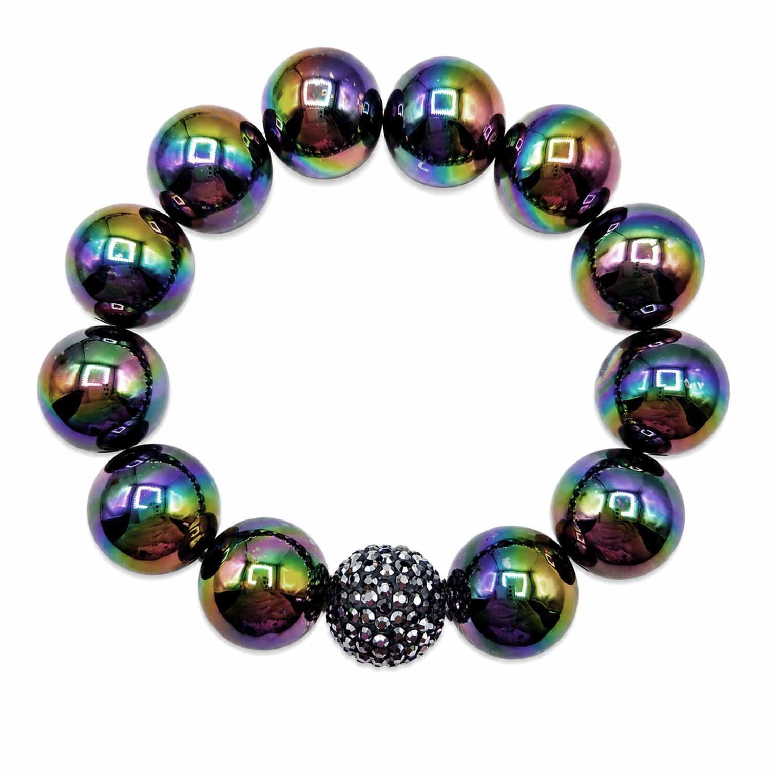 Impala Perlenarmband Armband Glam – 16 mm Perlen mit edlem Schimmer, Damenarmband mit glänzenden Perlen, made in Germany