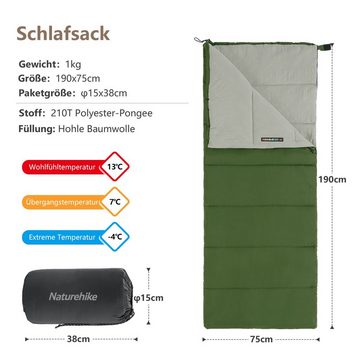 Naturehike Daunenschlafsack & Daunenbettdecke für Erwachsene, Leichter Rechteckiger Spleißbarer 3 Jahreszeiten