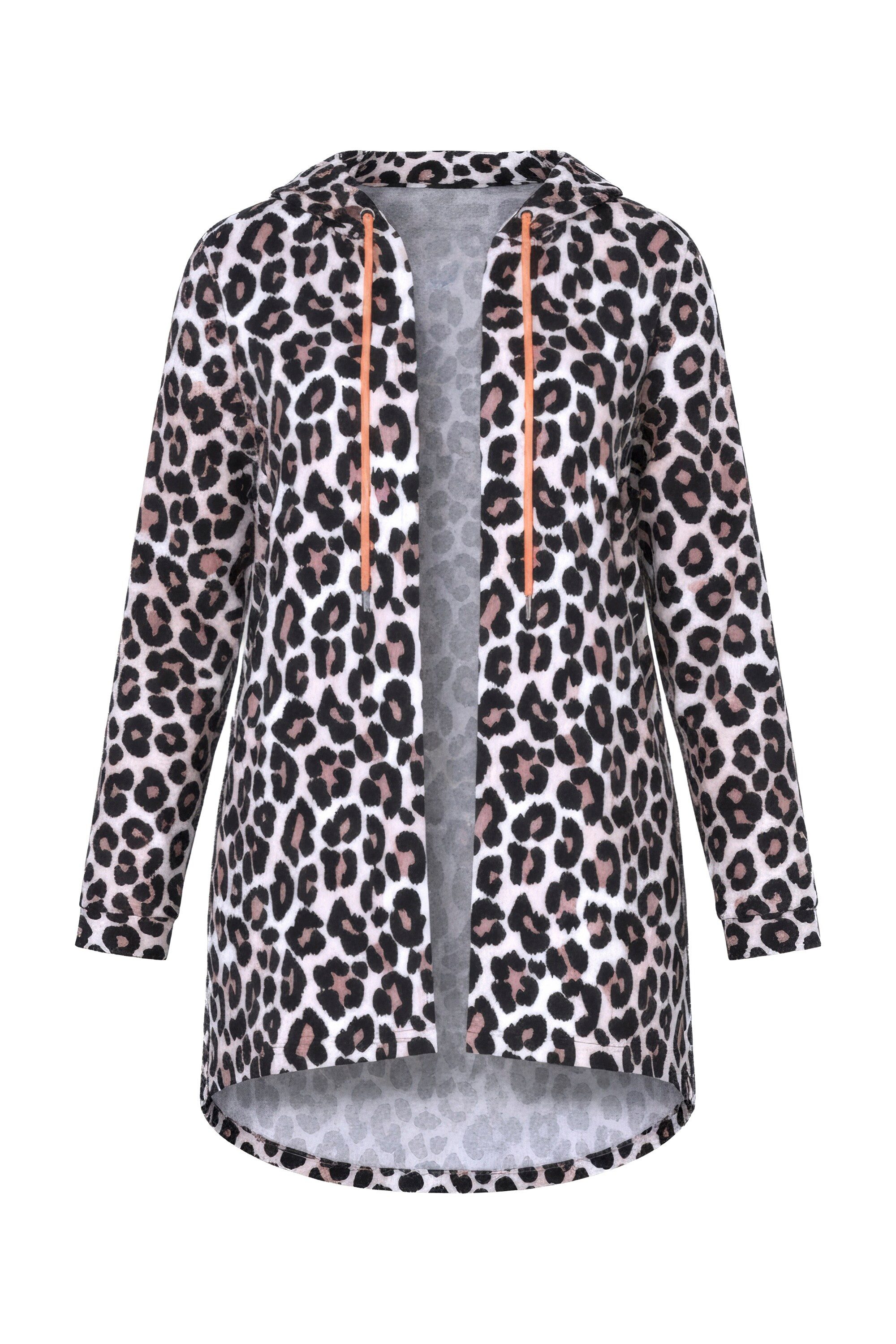 Angel of Style Sweatjacke Sweatjacke offene Passform Animal-Muster Kapuze günstig online kaufen