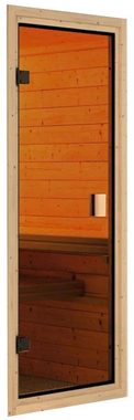 welltime Sauna Ferun, BxTxH: 231 x 231 x 198 cm, 68 mm, 9-kW-Ofen mit ext. Steuerung