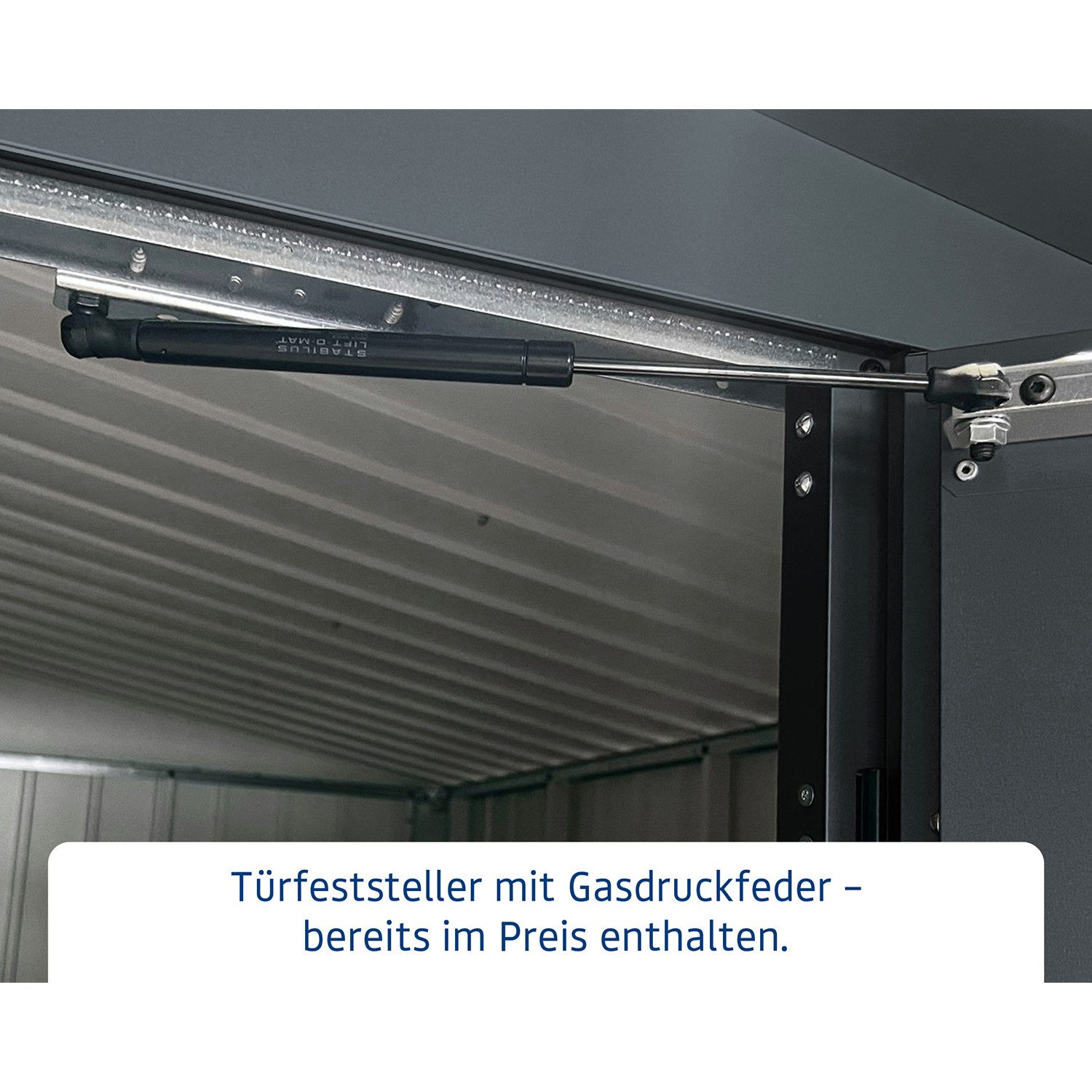 Hörmann Ecostar Gerätehaus Metall "Euroline Trend" mit Satteldach, BxT: 214x214 cm, 2-flüglige Tür