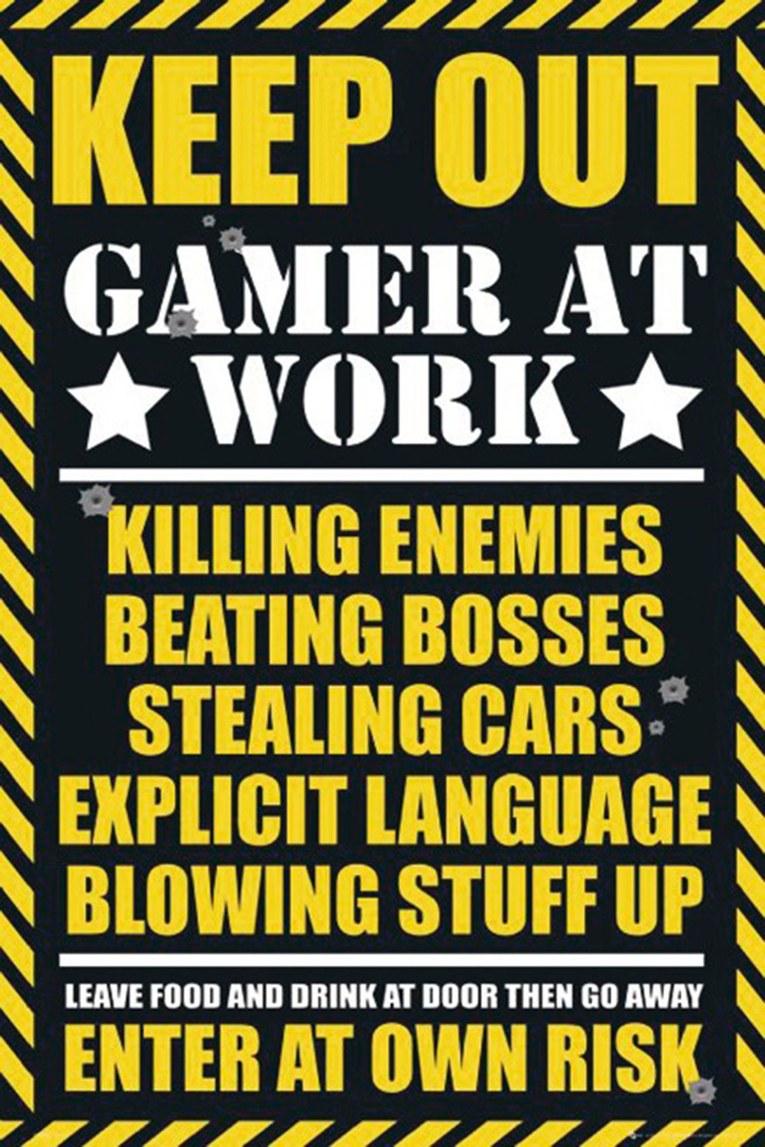 Poster Keep out Gamer at work Poster 61 x 91,5 cm