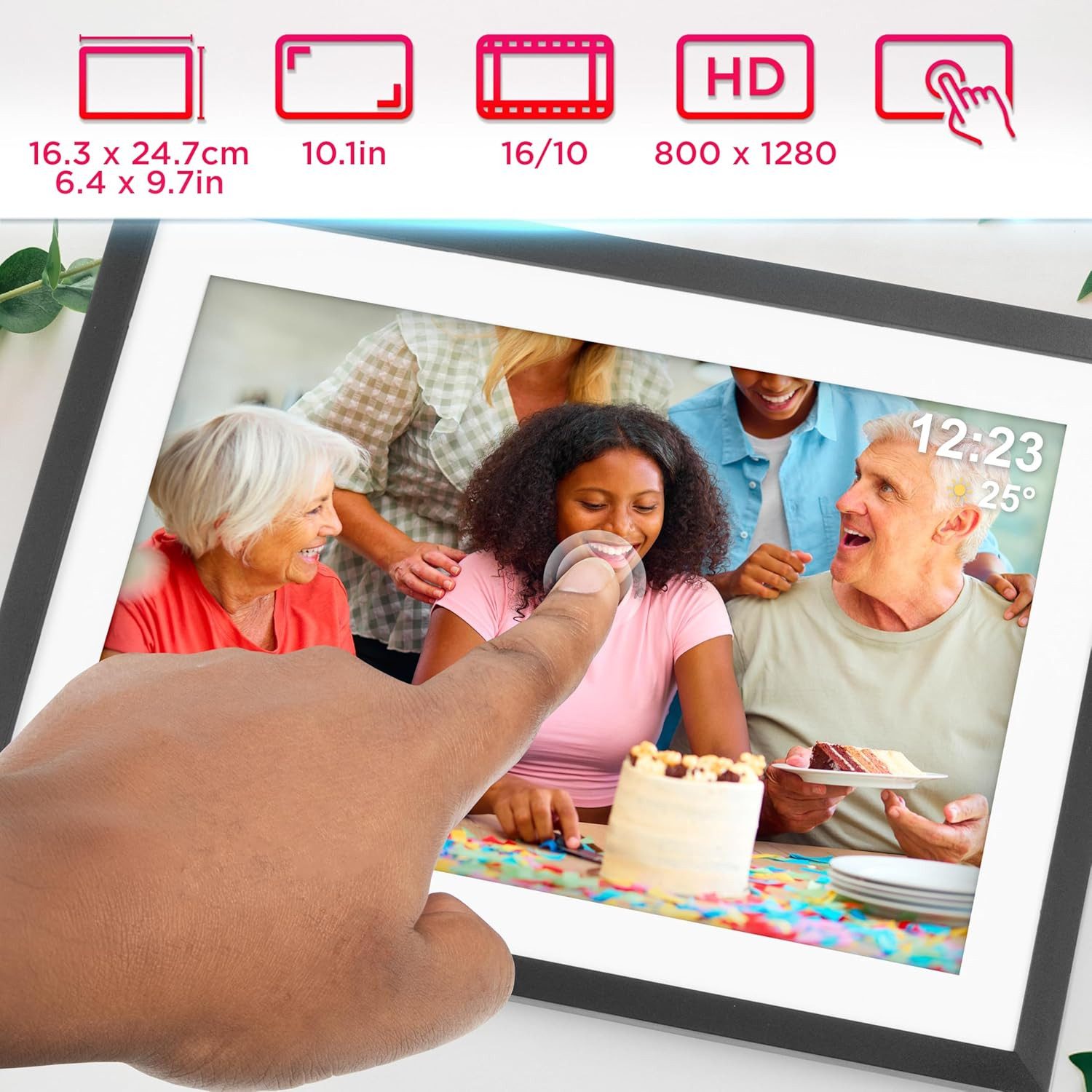 Duronic PF2A BK digitaler Bilderrahmen, Frameo WiFi Bilderrahmen mit 32GB S günstig online kaufen