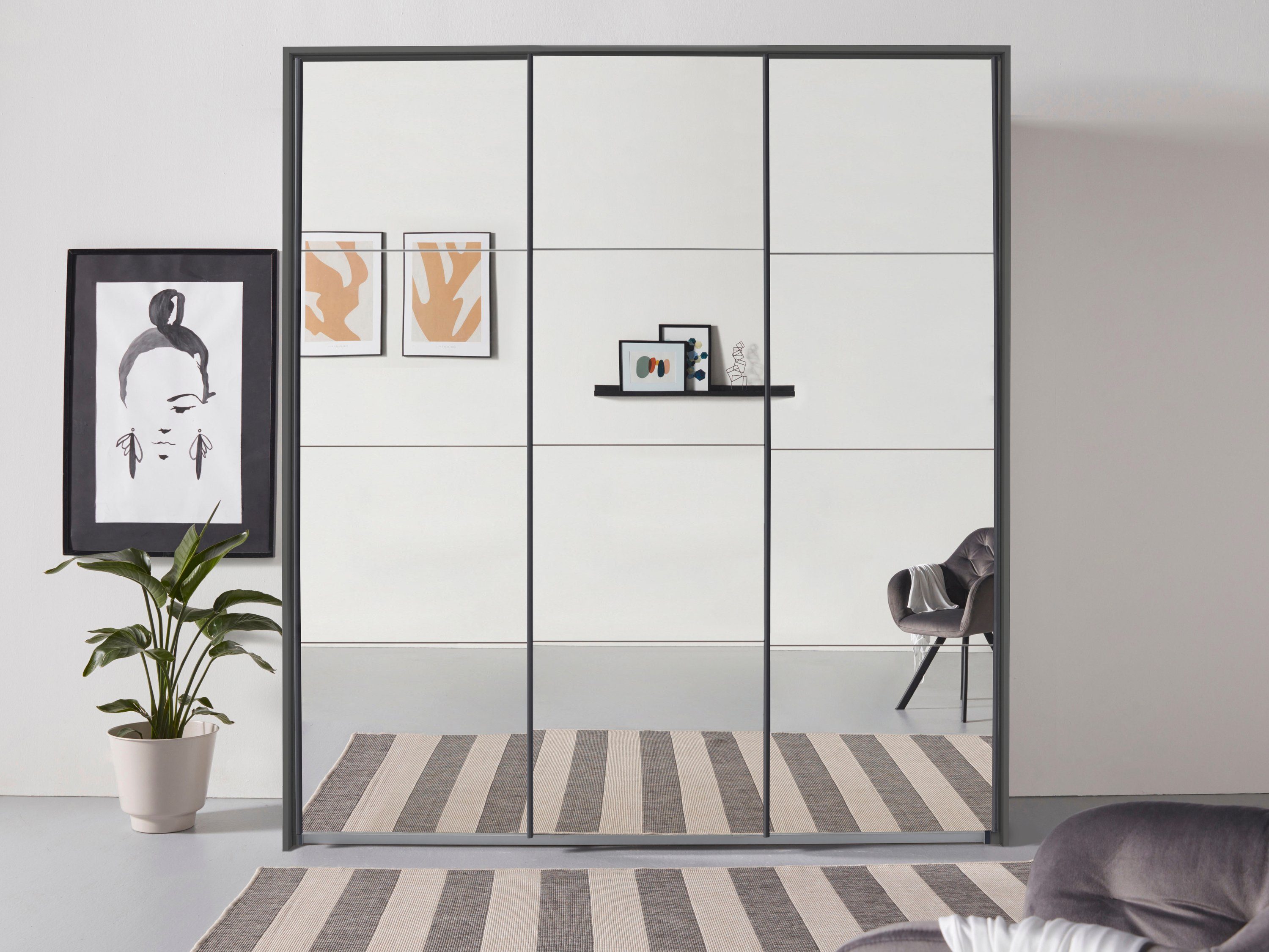 OTTO home Kleiderschrank Mehrzweckschrank Aktenschrank Möbel Mietswohnung Schlafzimmer OTELI (Breiten 211/278/323/368 cm Höhen 214/233 cm) inkl. Passepartout optional mit Beleuchtung MADE IN GERMANY