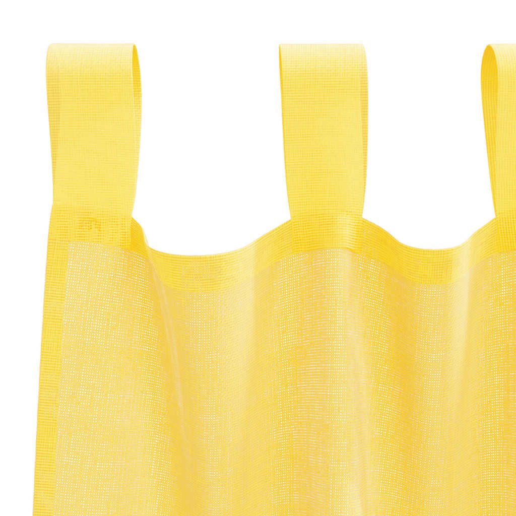 vidaXL Vorhang Voile Vorhänge mit Schlaufen 2 Stk. Gelb 140x175 cm (1 St) – Bild 5 von 5