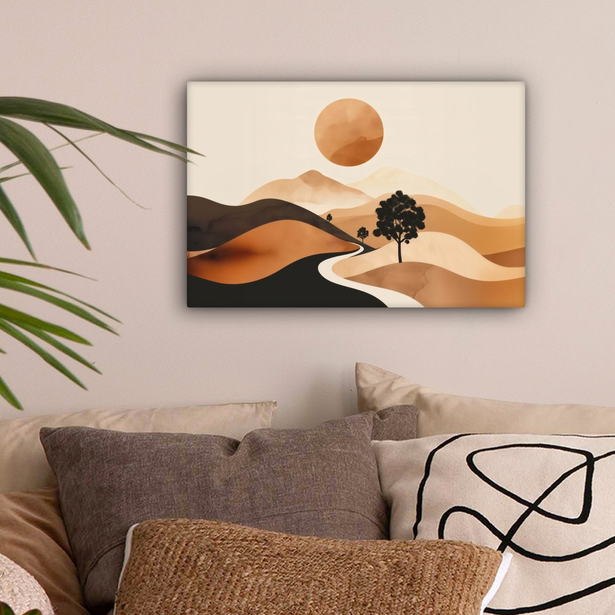 OneMillionCanvasses® Leinwandbild Sonne - Hügel - Baum - Abstrakt, Fotodruc günstig online kaufen