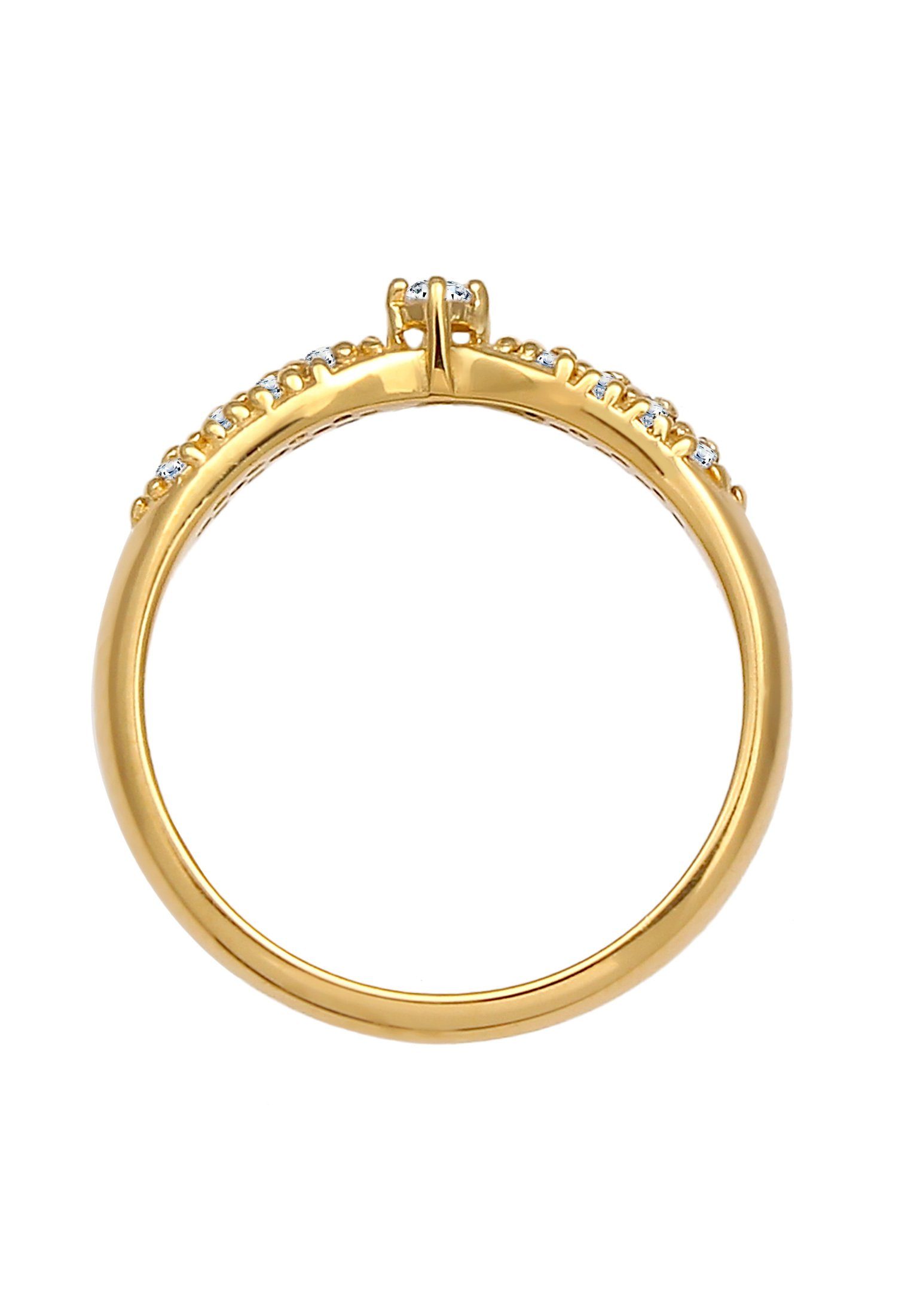 Elli DIAMONDS Verlobungsring Verlobung Glamour Diamant (0,16 ct) 925 Silber