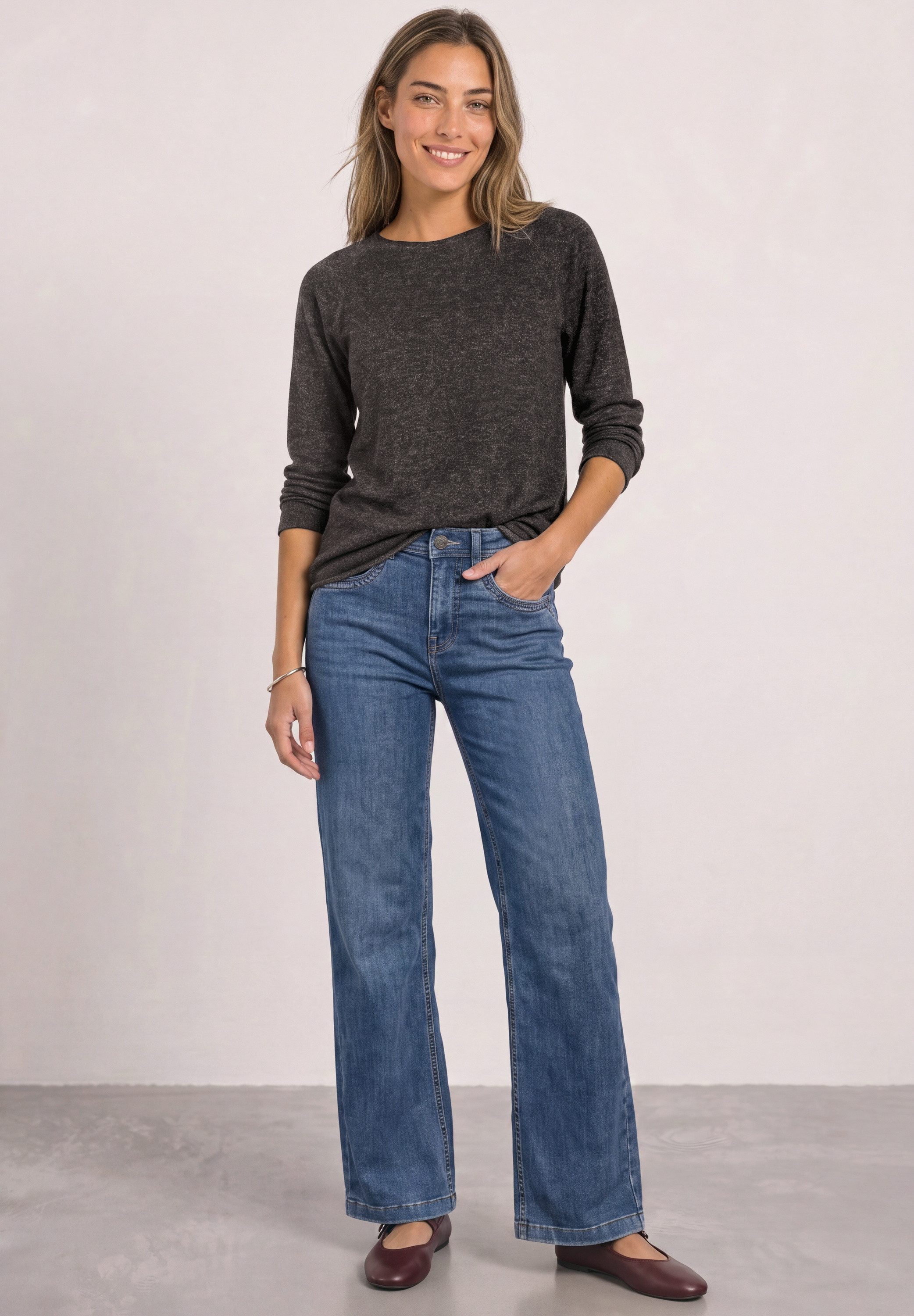 STREET ONE Langarmshirt aus softem Materialmix – Bild 3 von 5