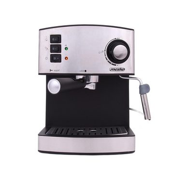Mesko Espressomaschine MS 4403, Kaffeemaschine mit Milchaufschäumer, 850 Watt, silber