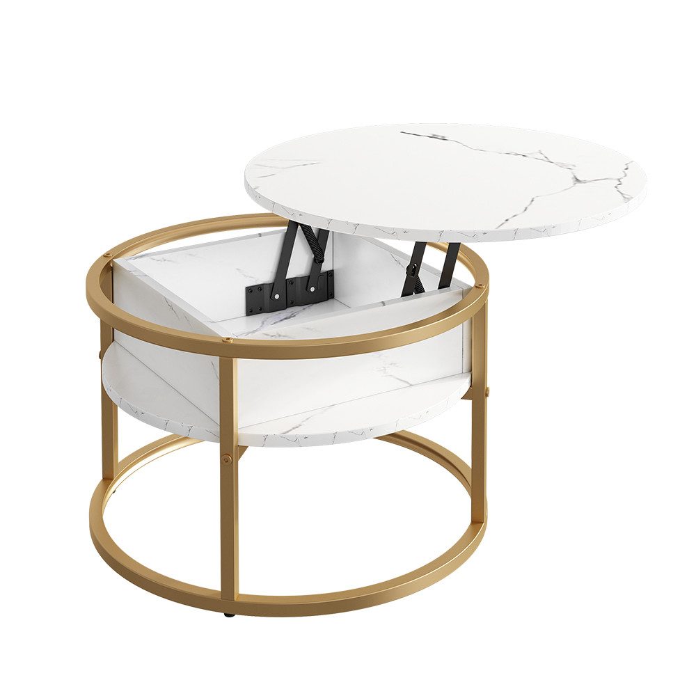 Vicco Couchtisch Marlo, Weiß/Gold, 57 x günstig online kaufen